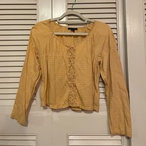 American Eagle Lace Up Longsleeve Blouse